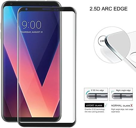 LG V30 Screen Protector,HD Protective Film Premium Tempered Glass Screen Protector【3D Curved Full Coverage【Anti-Scratch】【Easy to Install】【9H Hardness】(LG V30 Screen Protector)
