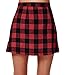 Persun Women's Red Contrast Check Print A-line Mini Skirt