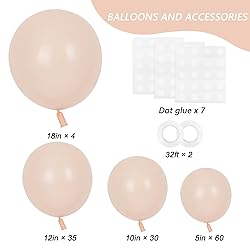 RUBFAC 129pcs Pastel Orange Balloons Different