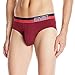 2(X)IST Men's Barcode No Show Brief, Haute Red/Navy Blazer/White, Medium