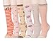 Deer Mum Girl's Princess Style Knee High Socks(6 Pairs) (7y-12y)