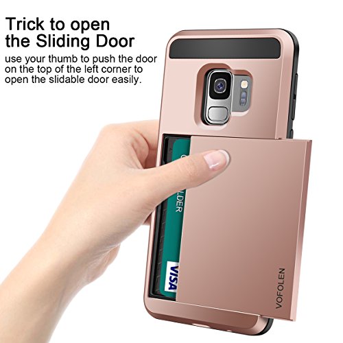 image for Vofolen Cover for Galaxy S9 Case Wallet Card Slot Holder Sliding Hidde