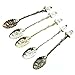 C-Pioneer 5pcs Retro Luxury Palace Carved Coffee Tea Mini Spoon Eco-Friendly