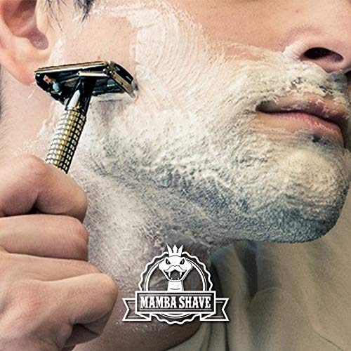 Mamba Shave Rastrillo para Afeitar Ragnar de Acero Inoxidable con 5 navajas de doble filo. Rastrillo Mariposa. Rastrillos para Afeitar Hombre Vintage. Rastrillo de Seguridad. Safety Razor (Grafito)