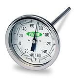 Vee Gee Scientific 82160-6 Dial Soil Thermometer, 6" Stainless Steel Stem, 3" Dial Display, -40 to 160-Degree F