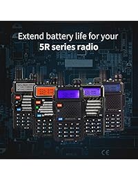 Baofeng BL 5 3800mAh batería extendida Compatible con UV 5R UV 5RTP UV 5R Plus RD 5R, paquete de 2, negro