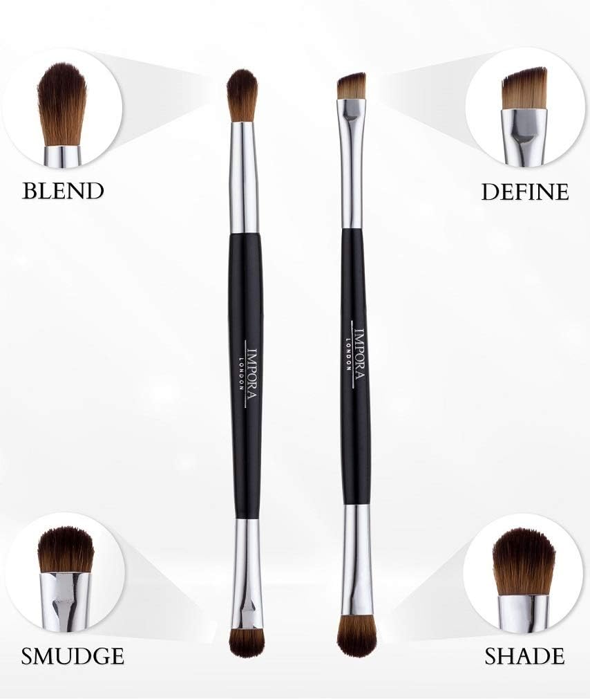 Eye Brush Set, Double Ended Makeup Brushes by Impora London. Eyeshadow Tools for Blending Defining, Smudging - Image 4