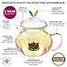 Teabloom Wings of Love Blooming Tea Gift Set - 40 oz Borosilicate Glass Teapot, Teapot Warmer, Glass Loose Tea Infuser, 12 Fruit Flowering Tea Canister