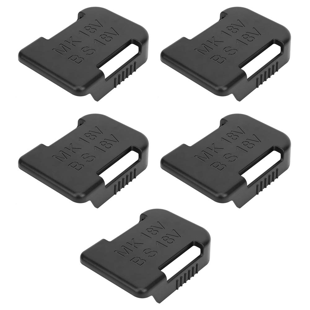 5Pcs Battery Storage Rack Battery Holder Case for 18V Fixing Devices(Black)