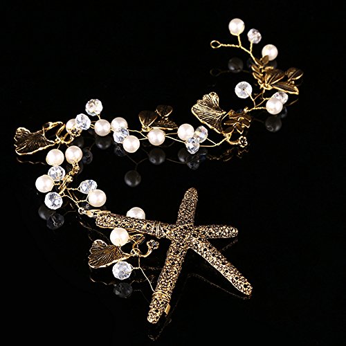 1Pcs Starfish Headband Manual Mermaid Mermaid Clothing Accessories Silver Pearl Bride Wedding Accessories