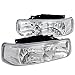 SPEC-D TUNING Chrome Housing Clear Lens Headlights Compatible with 1999-2002 Chevy Silverado, 2000-2006 Tahoe Suburban, L+R Pair Head Light Lamp Assembly