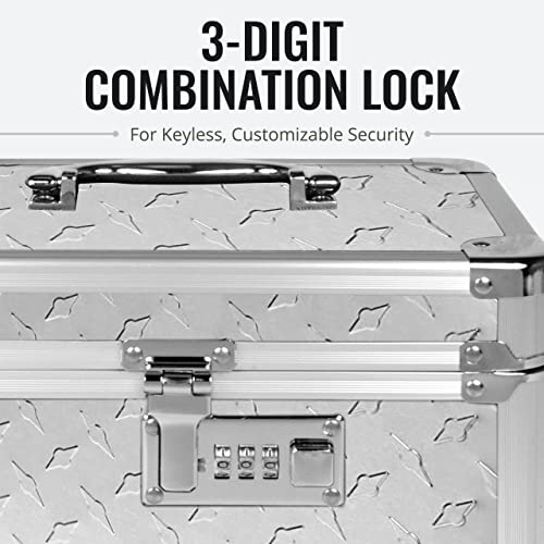 Vaultz Combination Lock Box Pack of 1/210 x 7.25 x 7.75 Inch Standard Safe with Key and Combo