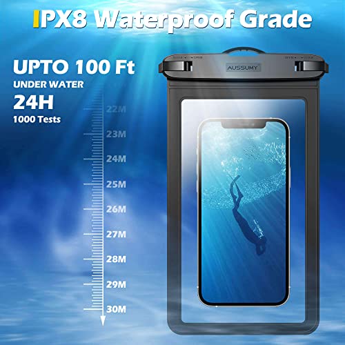 Large Waterproof Phone Pouch 3 Pack Underwater Clear Cell Smartphone