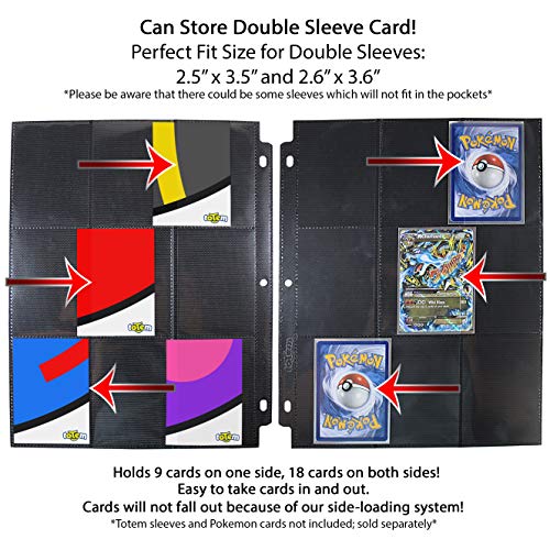 Totem World 25 Side Load 9Pocket Pages for Pokemon, Magic, YuGiOh Card