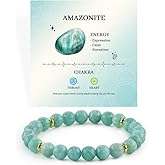 Thanks Nature 8mm Beaded Bracelet - Calming Natural Healing Crystal Stretch Bracelet for Women and Men - Handmade Semi-Precious Gemstone with Positive Energy