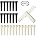 24 pcs Guitar Bridge Pins with 2 pcs Bridge Saddle and Nut, FineGood Plastic Acoustic Bridge Pins and 6 String Real Bone Folk Bridge Saddle Guitar Replacement - Ivory, Black