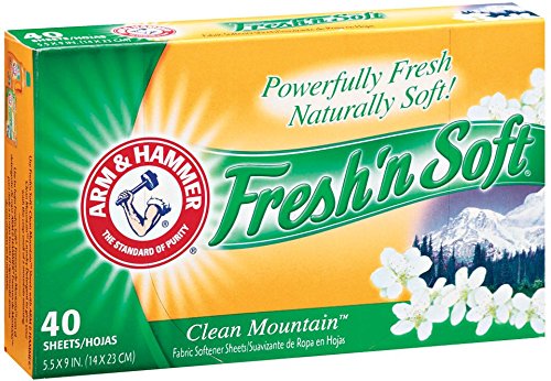 Arm & Hammer Fresh 'N Soft Fabric Softener Sheets, Clean Mountain, 40 Count - Thumbnail 2