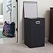 Household Essentials Black 5616-1 Collapsible Single Laundry Hamper with Magnetic Lid