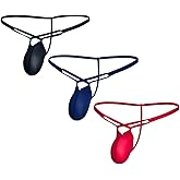 Gogobear Men's Sexy Low Rise Bikini Thong Stretchy Spaghetti Strap Cutout Underwear