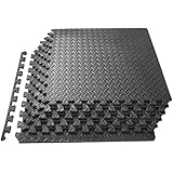 ProSource Puzzle Exercise Mat, EVA Foam Interlocking Tiles, Protective Flooring for Gym Equipment and Cushion for Workouts