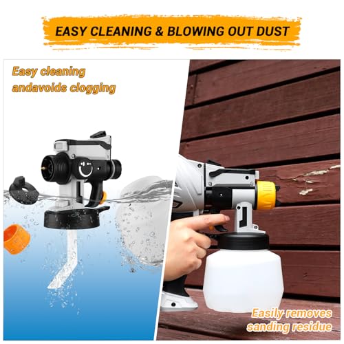 Paint Sprayer for Walls and Ceilings 1000W: 1200ml DEKOPRO HVLP Fence Spray Paint Gun with High Capacity Container,Easy to Clean,for House Painting,Furniture,Cabinets, Walls, Door, Garden Chairs etc