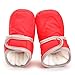 Enteer Infant Waterproof Snow Boots Premium Soft Sole Anti-Slip Warm Winter Prewalker Toddler Boots (7-12months, red)