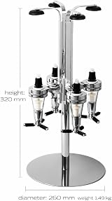 bar@drinkstuff 4 Bottle Rotary Drinks Dispenser – Chrome Base Optics view 5