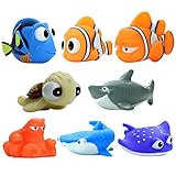 MC TTL 8 PCS Finding Dory Nemo Squirt Bath Squirters Toys Figures for Kids Baby Shower Swim