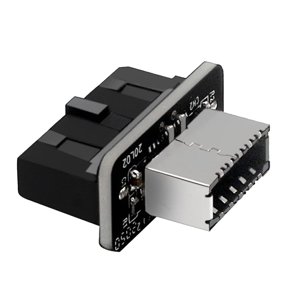Vertical USB Front Panel Adapter,SAMPOW Vertical USB 3.1 Front Panel Socket Key-A Type-E to USB 3.0 20 Pin Header Adapte