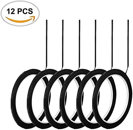 12PCS Amersumer 3mm Width x 66m Length Self Adhesive Whiteboard Grid Tape Black Matte Art Tape Marking Tape, Black.