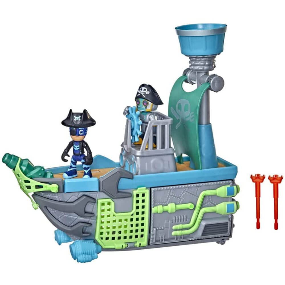 PJ Masks Sky Pirate Battleship Preschool Toy, Vehicle Playset with 2 Action Figures for Kids Ages 3 and Up Multicolor F36655L0