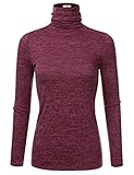 Doublju Womens Long Sleeve Turtleneck Knit Sweater Top (Made In USA) S-3XL