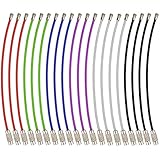 Keychain, Wisdompro 20 Pack of 4.3 Inches Stainless Steel Wire Ring 2mm Cable Loop Rings for Hanging Luggage Tag, Keyrings and ID Tag Keepers (Pack of 20-4.3 inch)