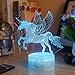 Palawell Unicorn Gifts Unicorn Night Light for Girls, Led Illusion Lamp Unicorn Toys for Girls Birthday Gift, Kids Toys Room Decor Lighting as Christmas Gifts - 16 Color Bedside Lamp Remote Control