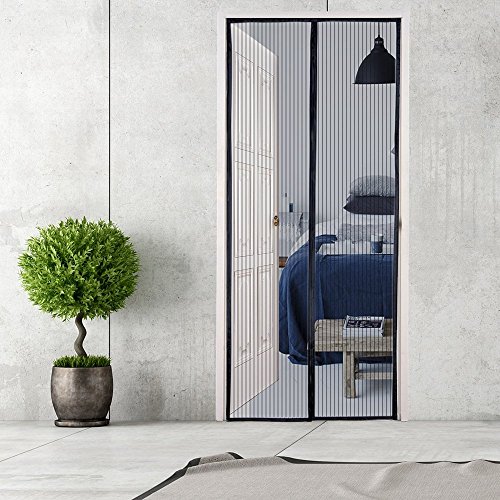 Magnetic Screen Door,Bluesim Screen Door Mesh Curtain with Full Frame Stickers, Fits Door Up To 34"x82" , Keep Mosquitoes,Flies and Bugs Outside