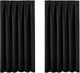 BellaHills Blackout Curtains 46x54 Set of 2 Bedroom Thermal Top Tape