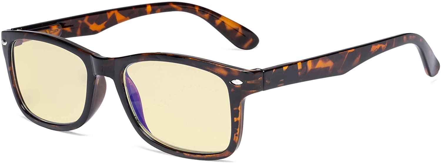 Eyekepper Blue Light Blocking Computer Reading Glasses Women Men with Yellow Tinted Filter Lens - Classic Readers - Tortoise