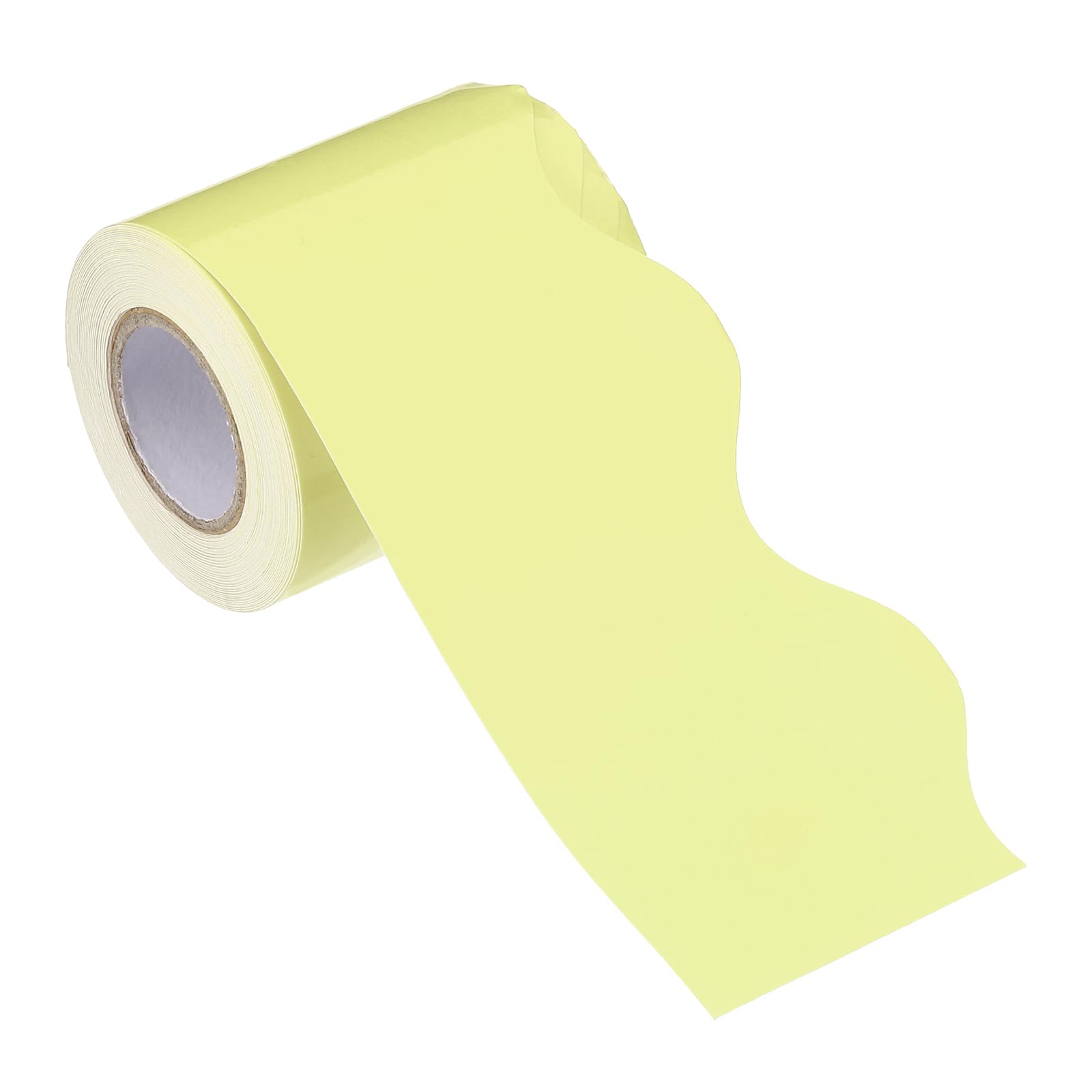 PATIKIL 2.24" x 32.8Ft Bulletin Board Border,Scalloped Trim Strips Wall Decor for Locker Classroom Cork Poster Black Board White Chalkboard, Light Yellow