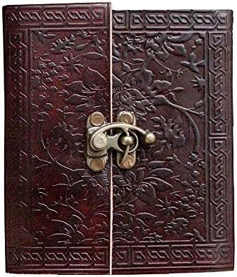 Leather Journal Notebook Diary for Men & Women (Brown Garden, 5 x 6)