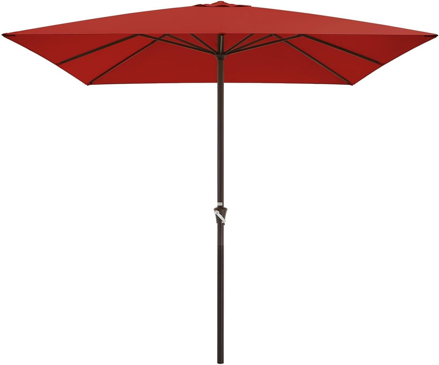 Photo 1 of JEAREY 10x10 ft Square Patio Umbrellas Outdoor Table Market Umbrella w/Crank, 8 Sturdy Ribs, UV Protection Waterproof Sunproof(Red)