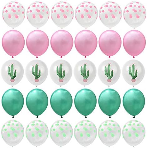 Emorias 30Pcs Cactus Latex Golden Confetti Balloons for Wedding Happy Birthday Anniversary Party
