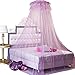 HOUSWEETY Princess Bed Canopy Netting Mosquito Net Round Lace Dome for Twin Full and Queen Size Beds Crib