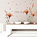 Wall Sticker, Hatop Red Lily Flower Wall Stickers Removable Decal Home Decor DIY Art Decoration