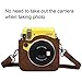 Fintie Protective Case for Fujifilm Instax Mini 70 - Premium Vegan Leather Bag Cover for Fujifilm Instax Mini 70 Instant Film Camera with Removable Adjustable Strap, Vintage Brown