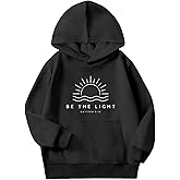 Sulayesh Be The Light Christian Hoodie for Girls Bible Verse Jesus God Religious Faith Sweatshirt Preppy Cute Graphic Top
