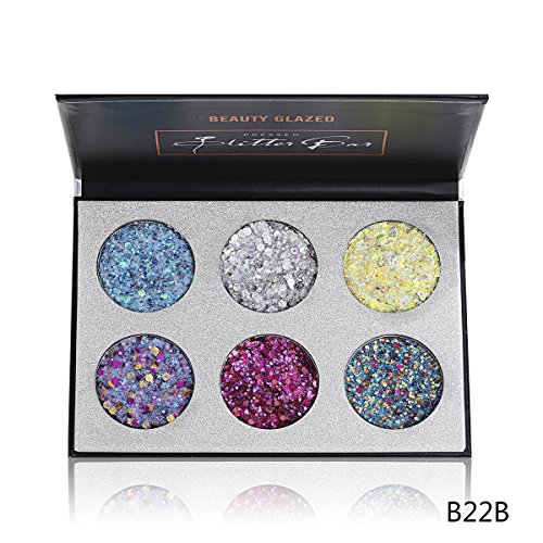 image for BG The PRESSED Glitter Bar B22B | BEAUTY GLAZED 6 Color Pressed Glitte