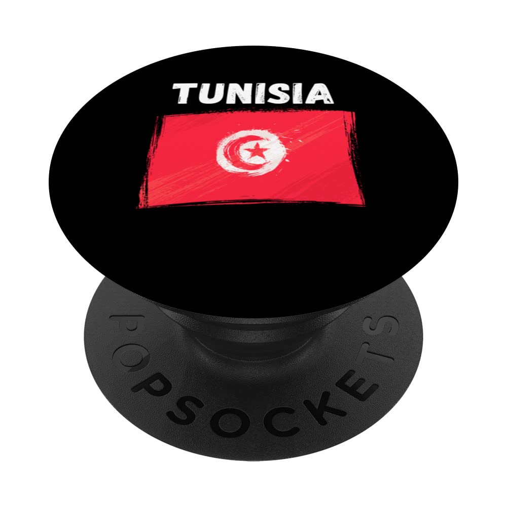 Tunisia Flag Holiday Vintage Grunge Tunisian Flag PopSockets Swappable PopGrip