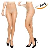 Women High Support Pantyhose Stockings - 2 Packs of
