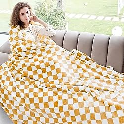 Warm Blanket Soft Cozy Throw Blanket Checkered