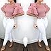 DUBACH Women's Half Bell Sleeve Shirts Pink XL